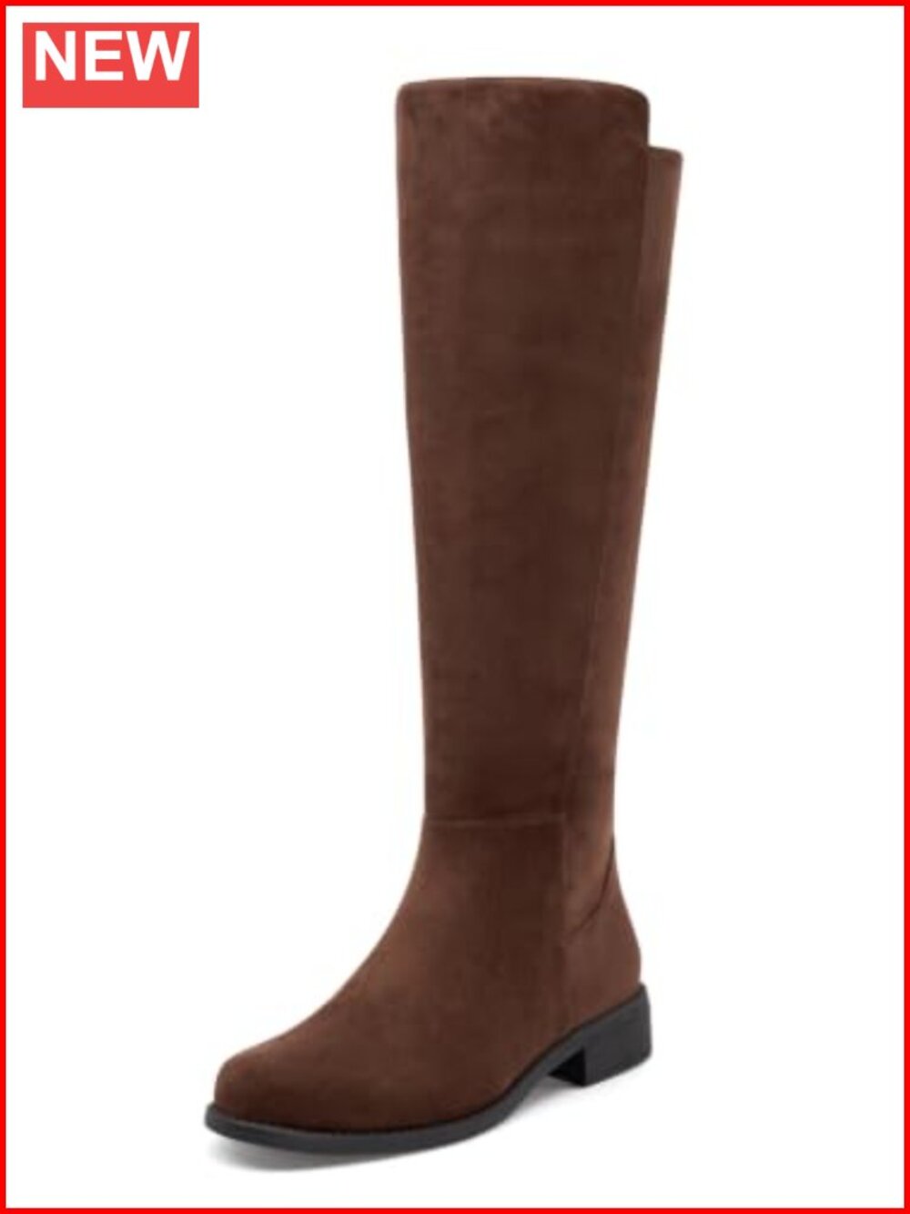 Women's Knee High Riding Boots Faux Suede Block Heel Zip Tall Boots - Fall